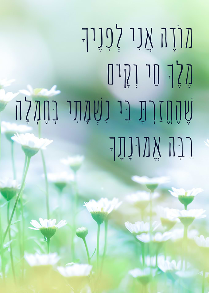 Hebrew Morning Awakening Prayer with Daisies