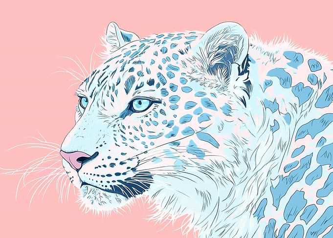 Blue & White Leopard