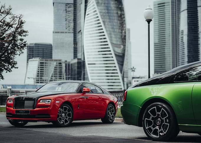 Red and Green Rolls Royce