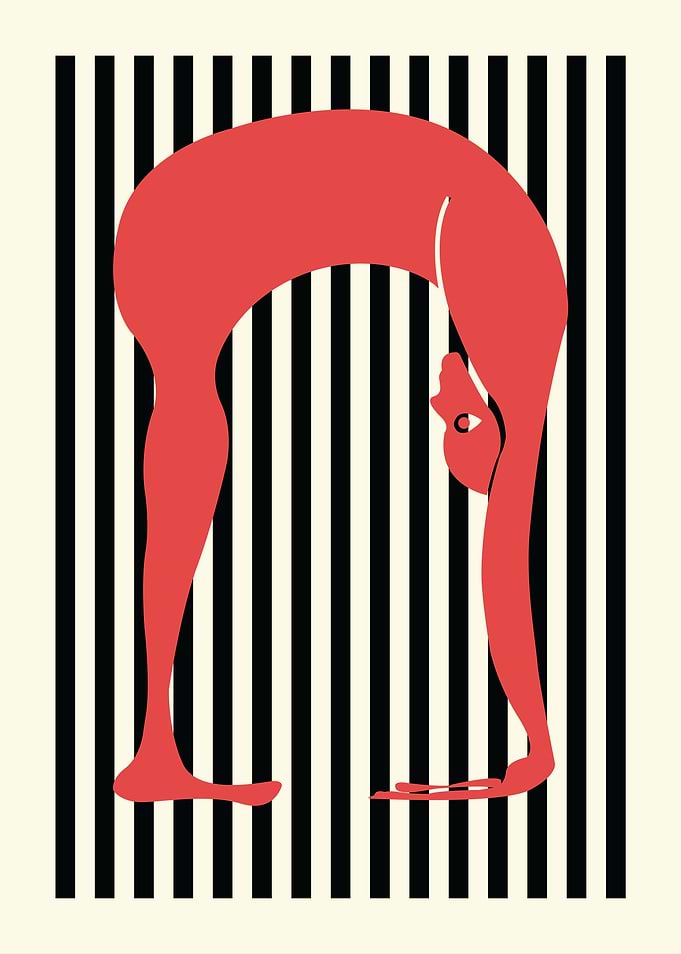 Red Figure Yoga Poster
