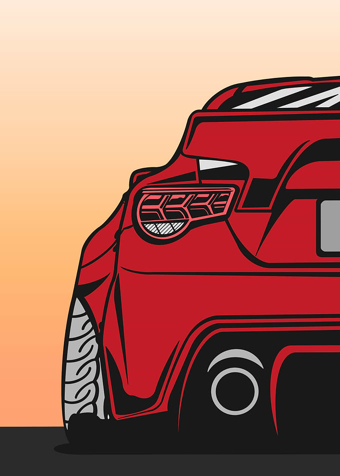 Red Sports Car Back View