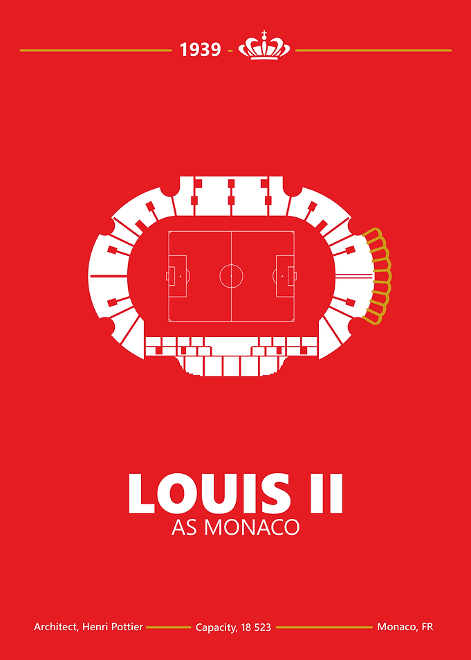 Football Poster Stadium Monaco Louis 2 Ligue 1