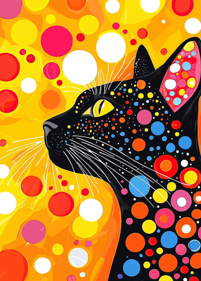Colorful Cat Portrait