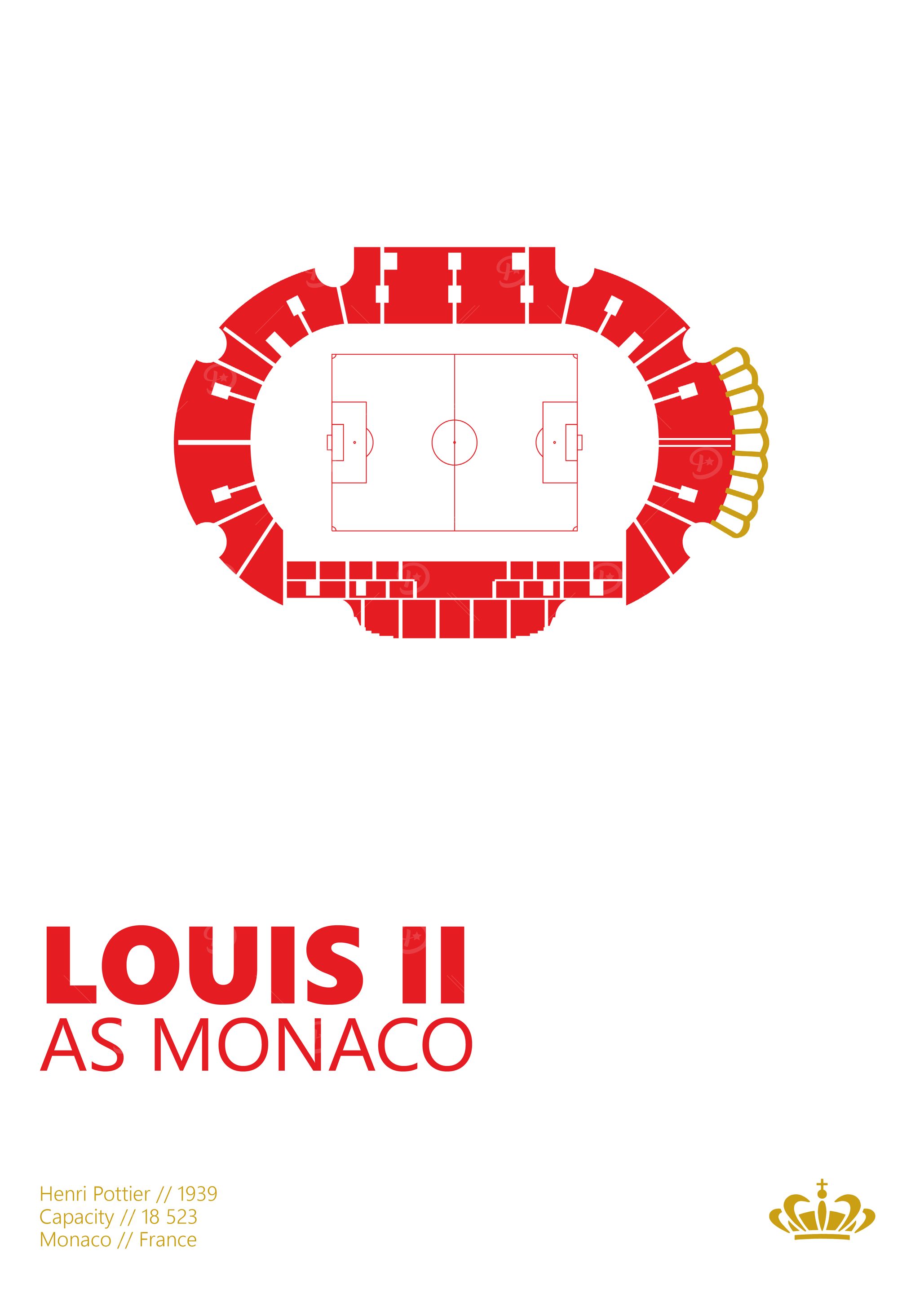 Football Poster Monaco Louis 2 Ligue 1