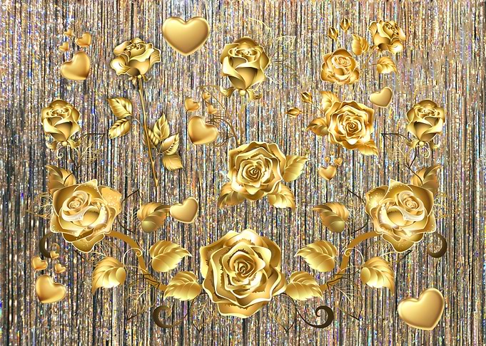 Golden Roses and Hearts