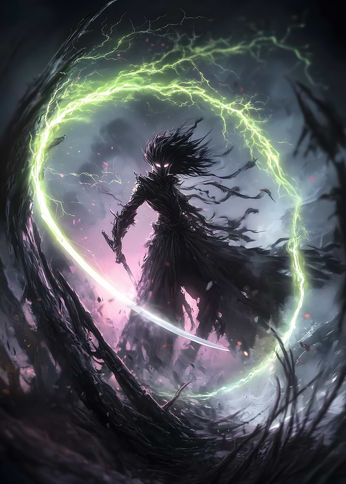 Dark Samurai with Lightning