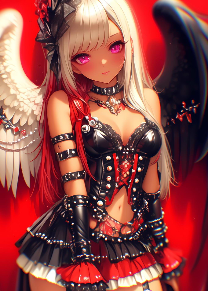 Angel with Red and White Hair