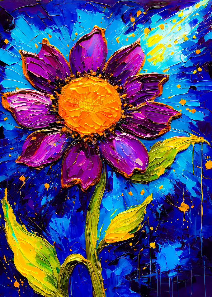 Purple Flower Painting