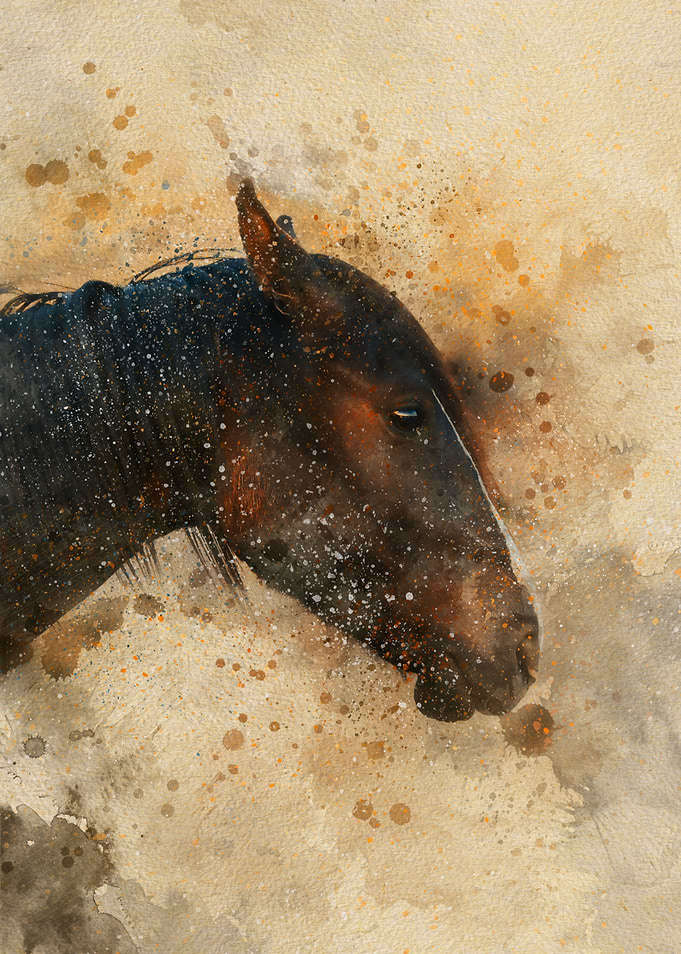 Horse head Watercolor Painting