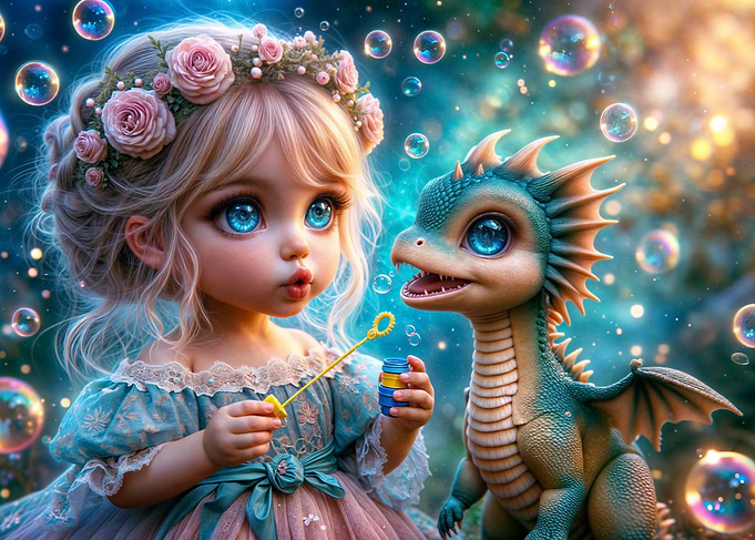 Little Girl and Dragon