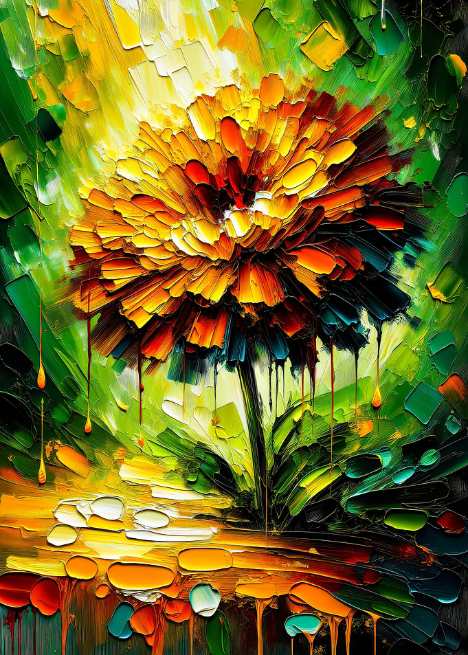 Abstract Flower Painting