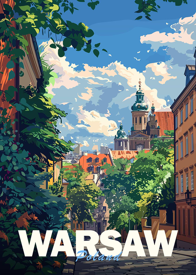Warsaw Cityscape Poster