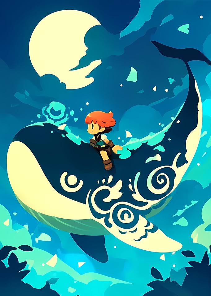 Girl Riding Whale