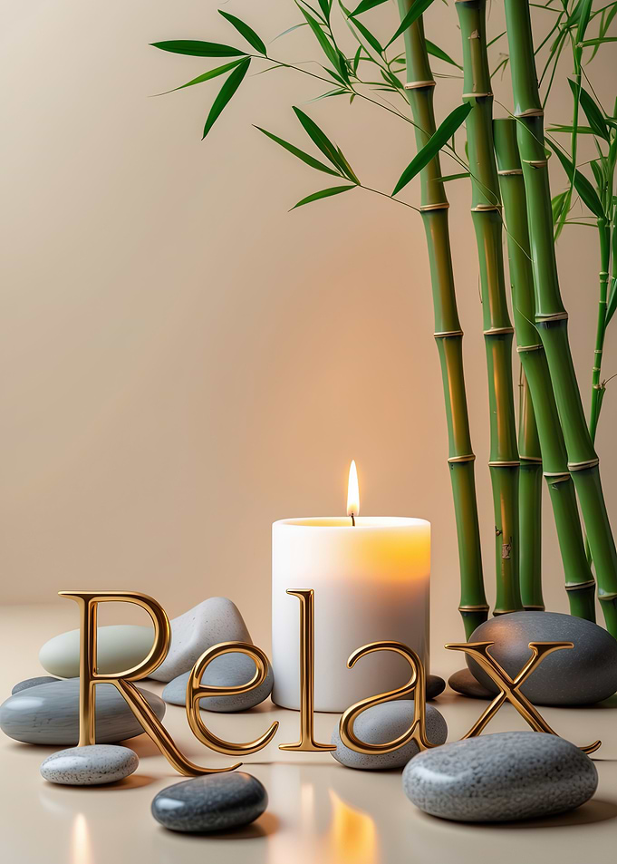 Zen Bamboo Relax Gold - Relaxing Spa Scene