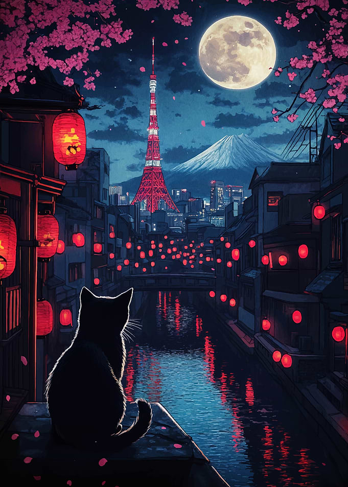 Tokyo Night with Cat