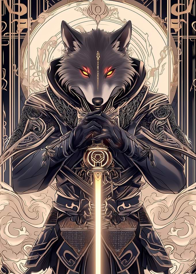 Wolf Warrior with Sword Animal