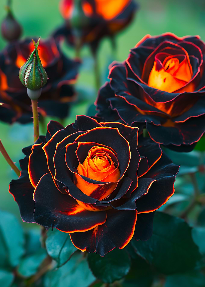 Black and Orange Rose
