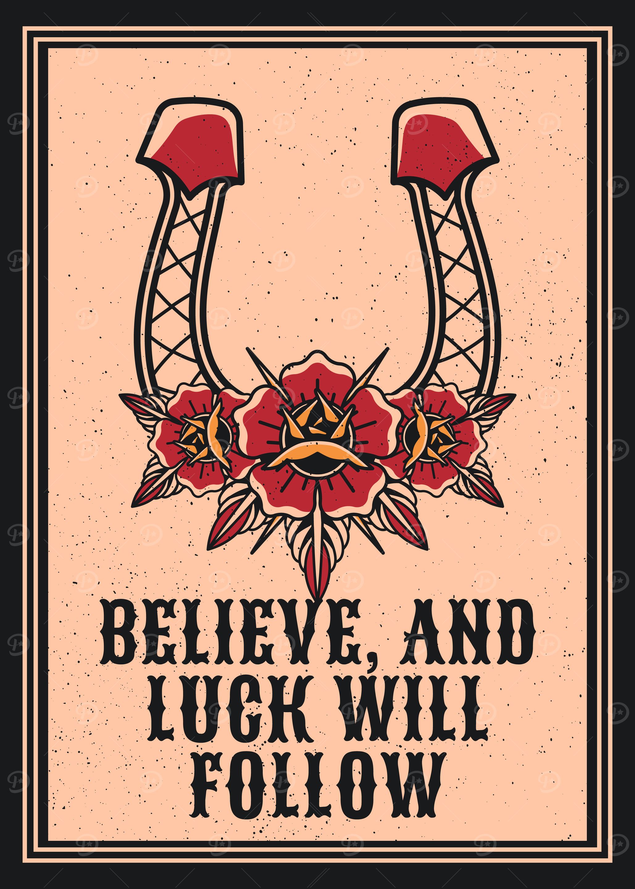 Vintage Horseshoe Tattoo Art