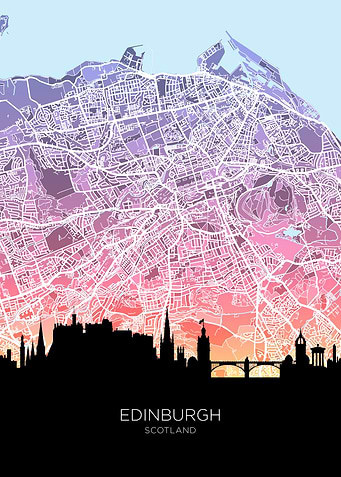 Edinburgh Skyline Map