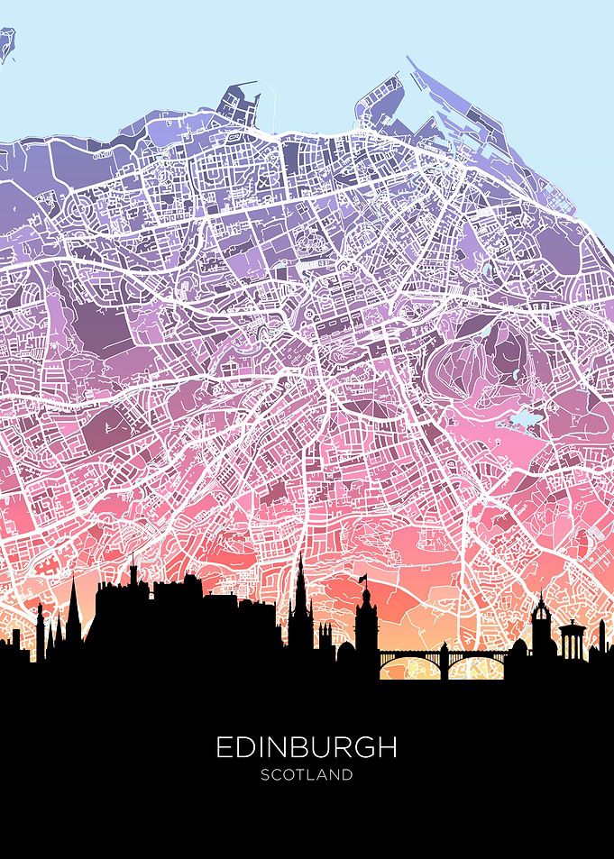 Edinburgh Skyline Map