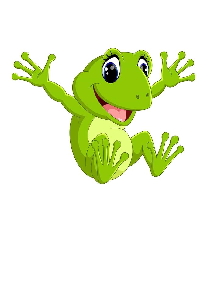 Jumping Green Frog Cartoon