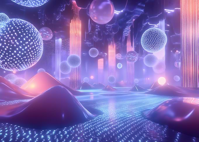 Neon Sphere Landscape