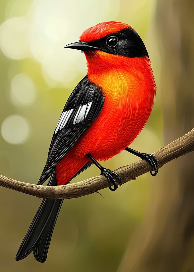 Flycatcher Bird Wall Art