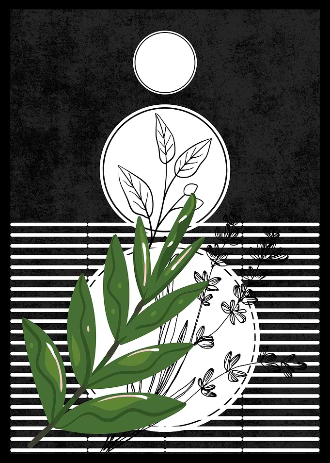 Green Leaf Minimalist Art