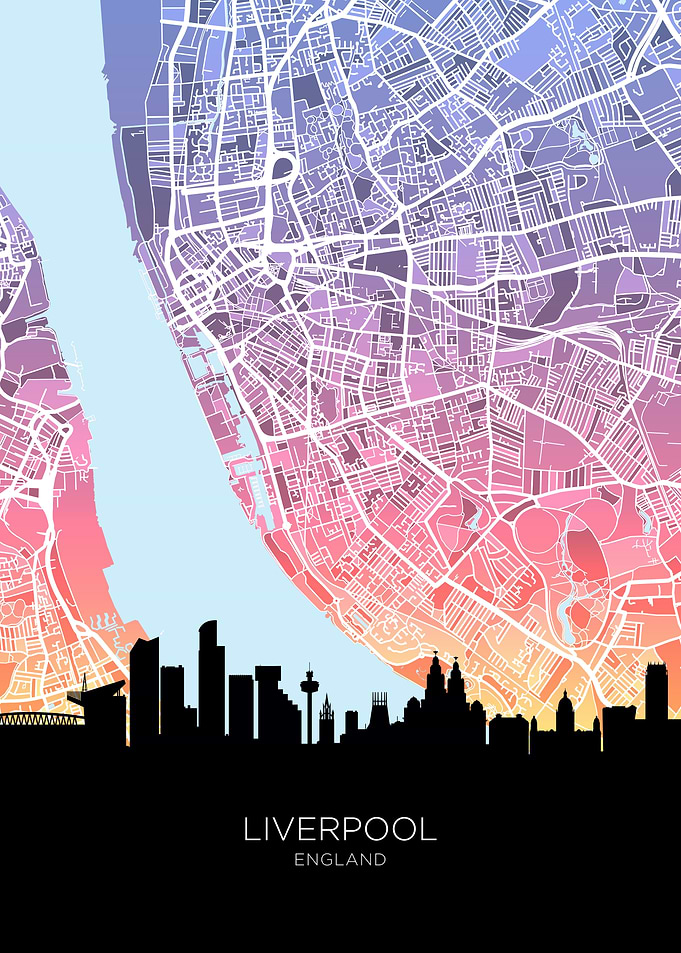 Liverpool Skyline Map
