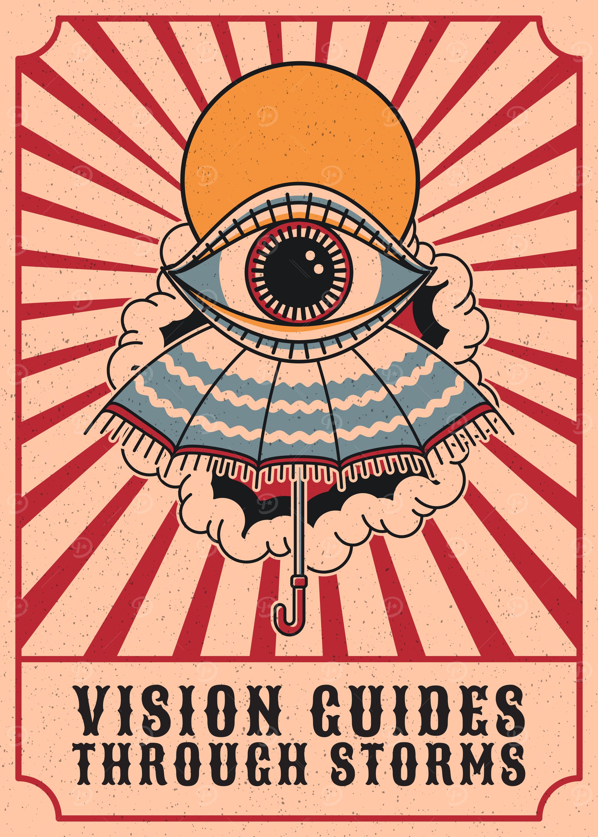 Vision guide vintage style illustration