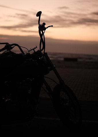 Motorcycle Silhouette at Sunset
