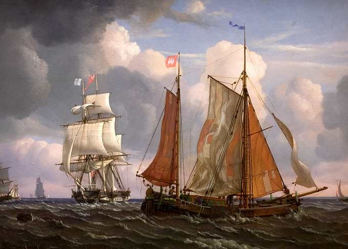 Sailing Ships at Sea