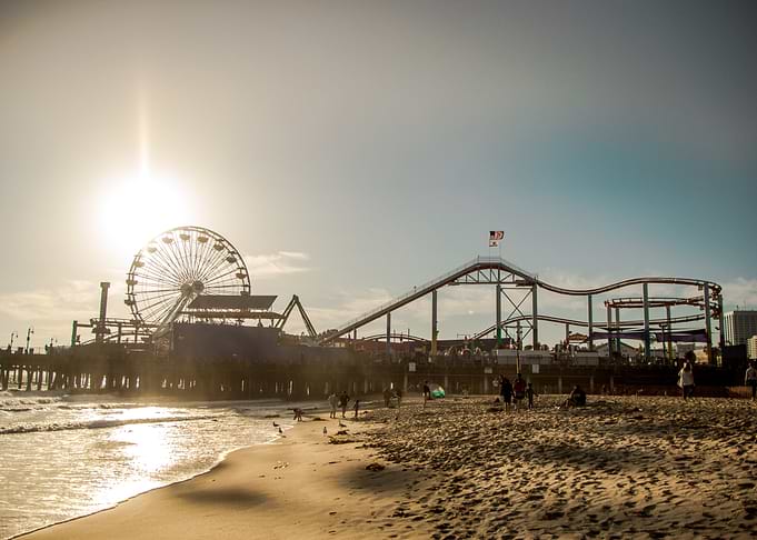 Santa Monica Pier Sunset - Rollercoaster
