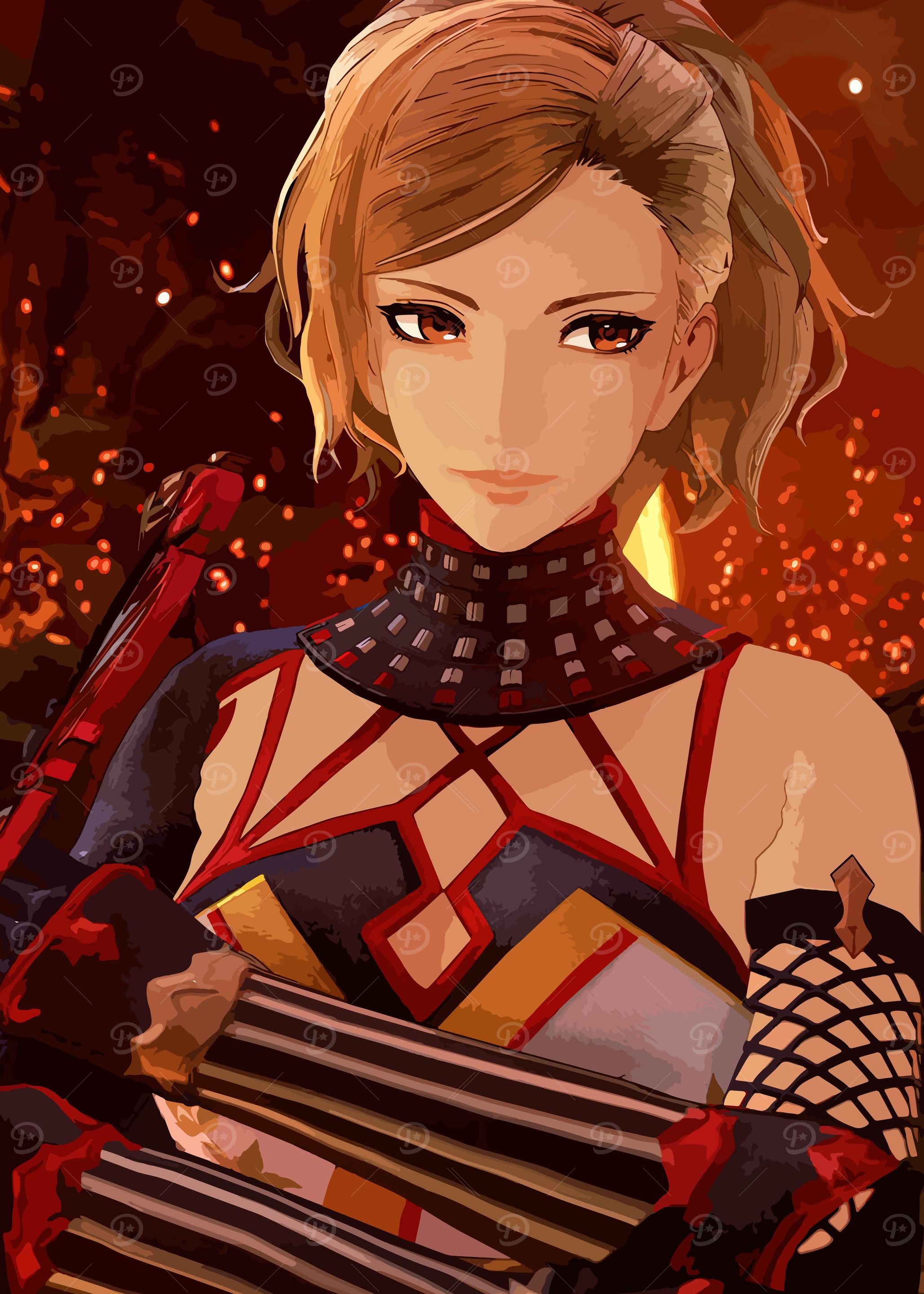 Female Anime Character with Swords