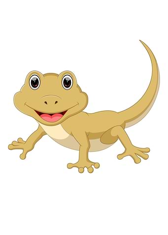 Smiling Cartoon Lizard