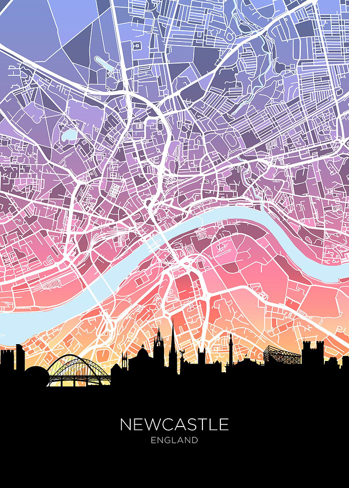 Newcastle Skyline Map