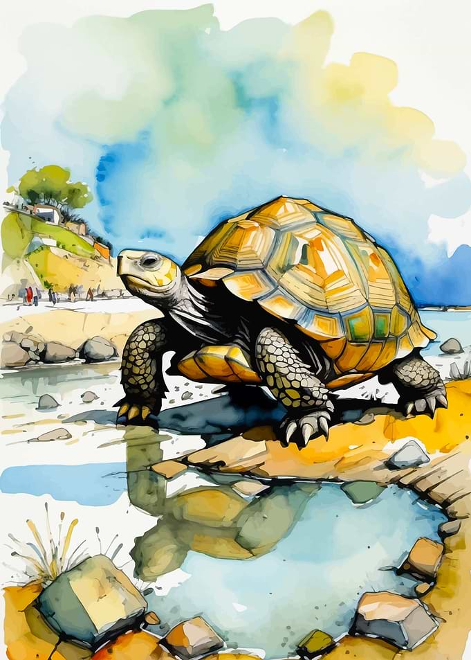 Greek Tortoise Watercolor