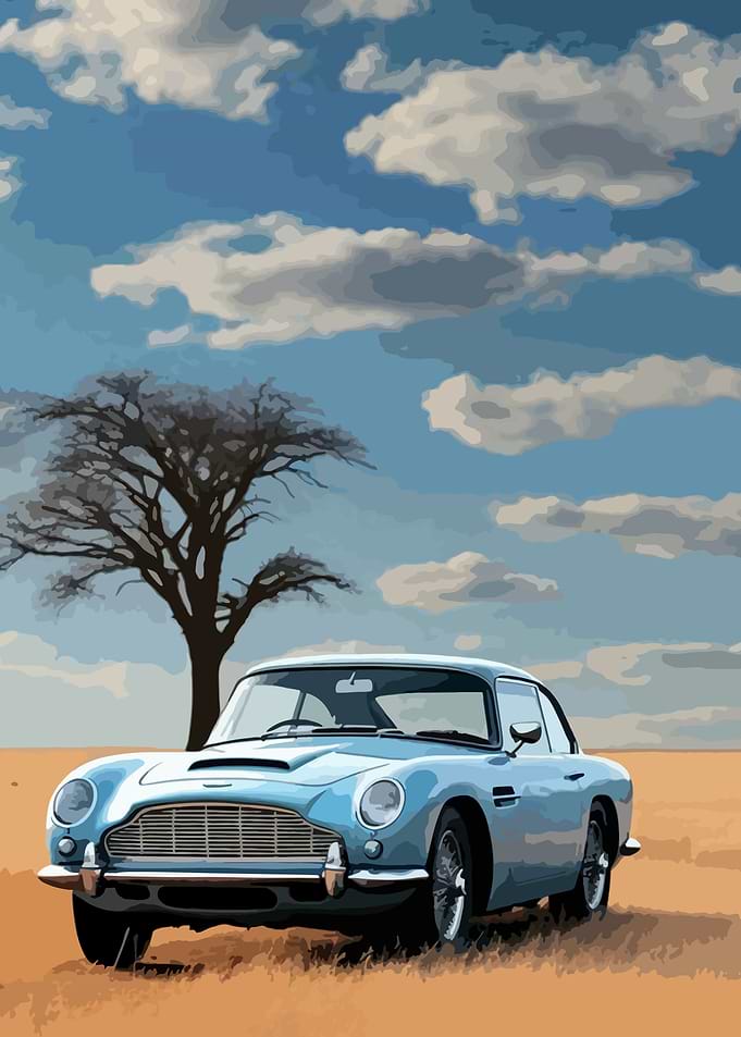 Classic Car in Desert Landscape