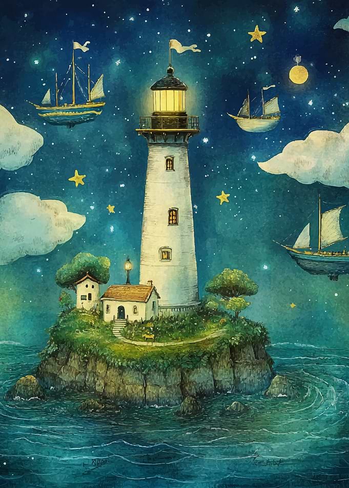Lighthouse Starry Night