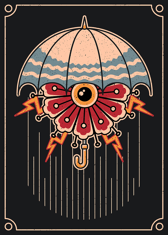 Umbrella vintage tattoo art
