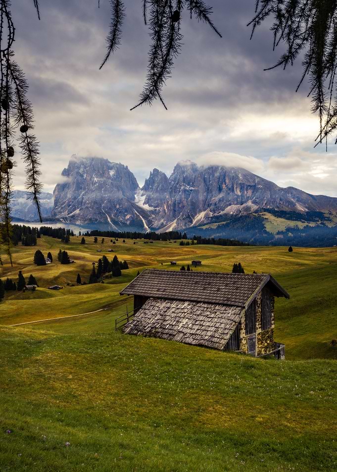 Alpine Cabin Landscape