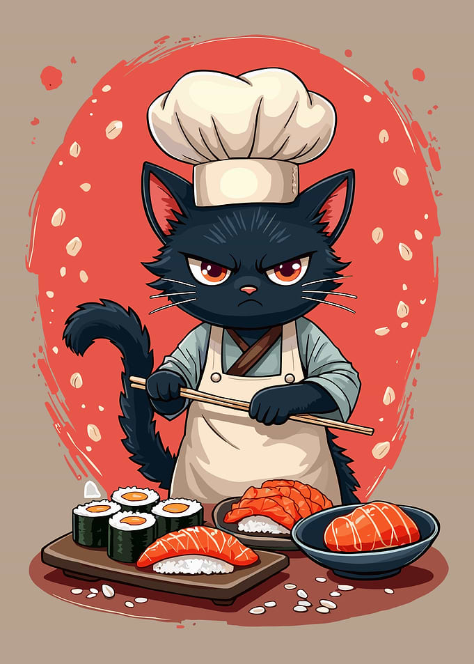 Sushi Chef Cat