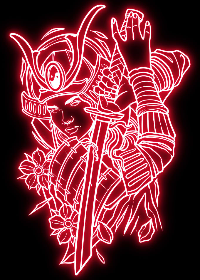 Neon Samurai Warrior