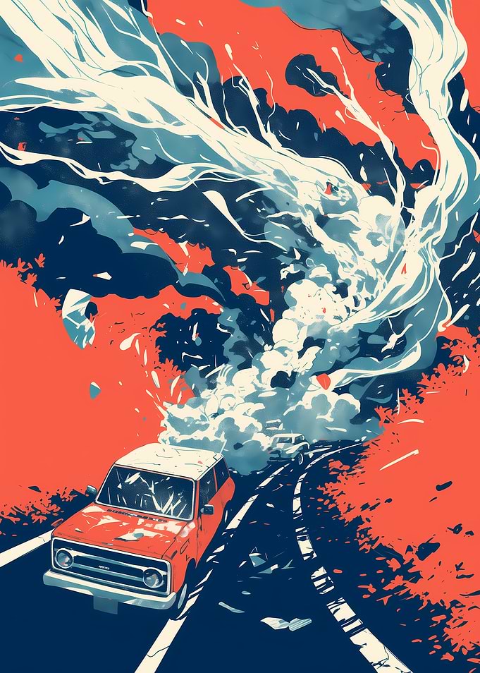 Car in a Whirlwind