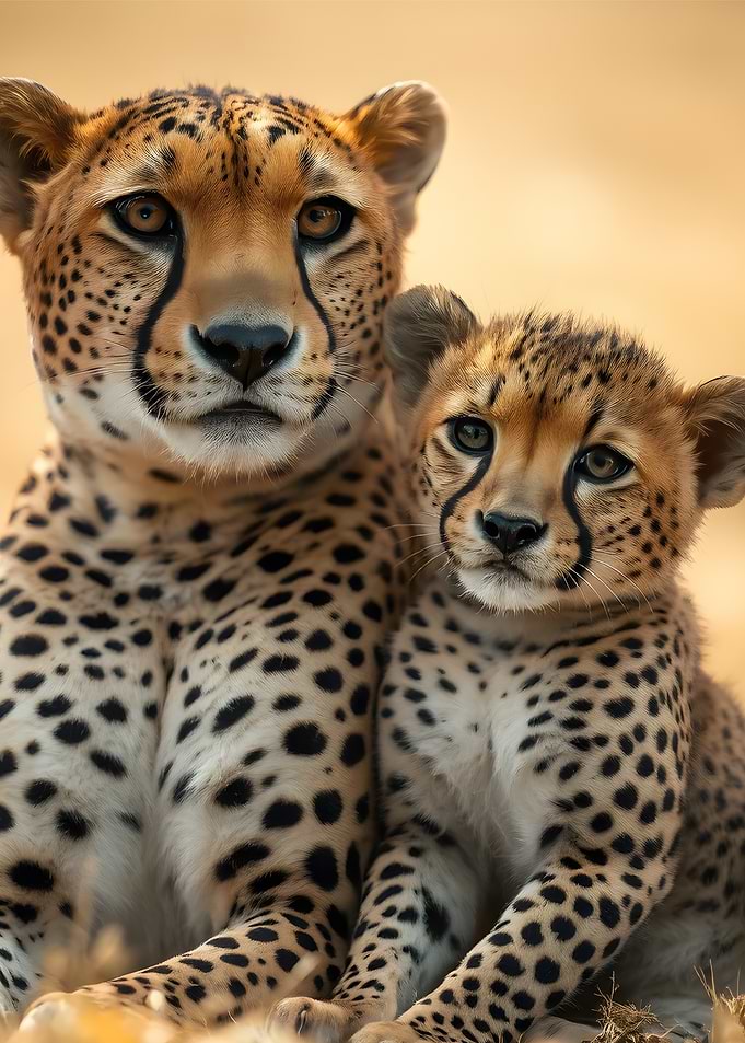 Cheetah Mother and Cub