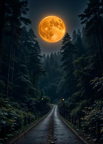 Full Moon Forest Road