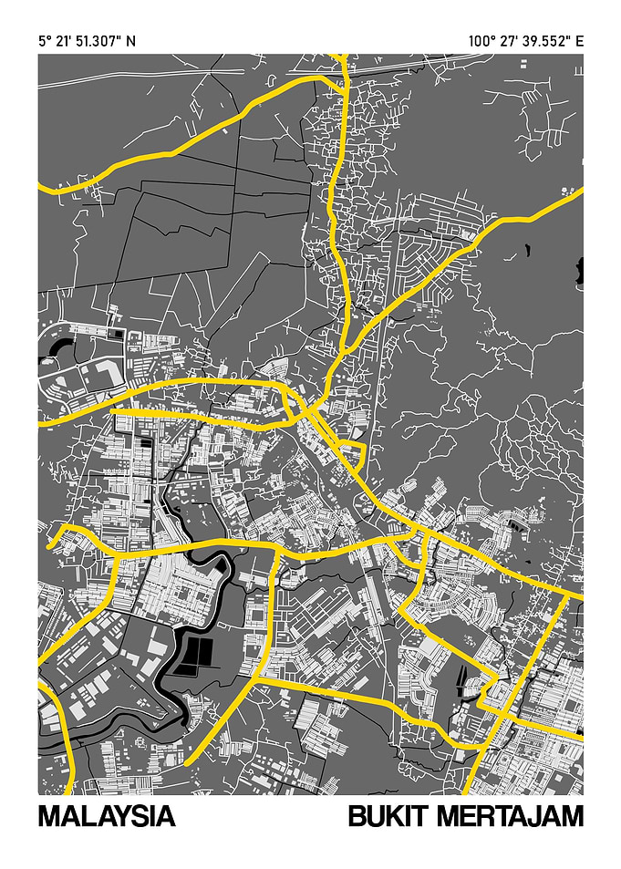 Bukit Mertajam City Street Map
