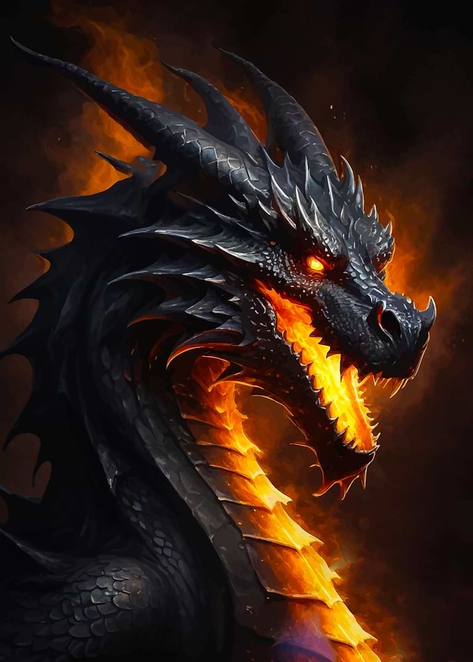 Fiery Dragon Portrait