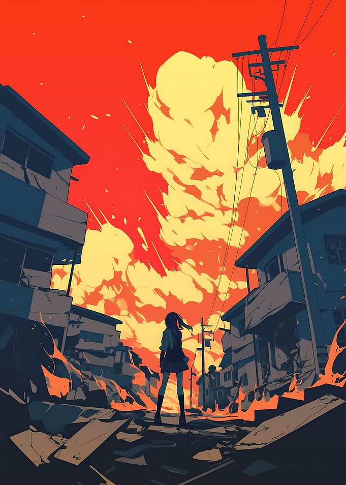Girl in Post-Apocalyptic City