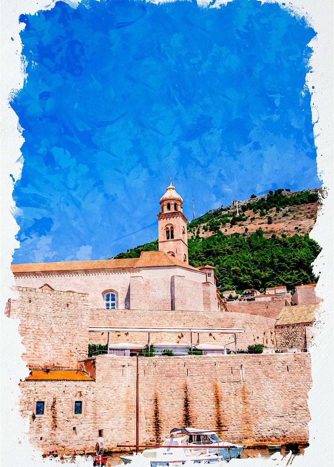 Church and Harbor View Dubrovnik